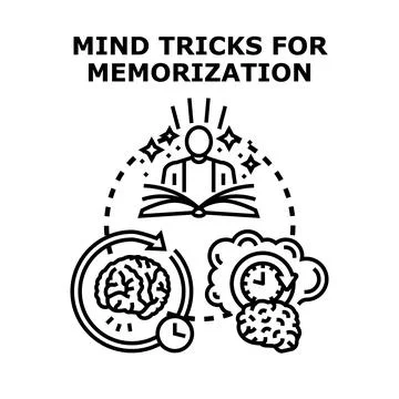 Mind tricks for memorization concept vector illustration Stock Illustration