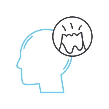 Mind trigger line icon, outline symbol, vector illustration, concept sign Stock Illustration