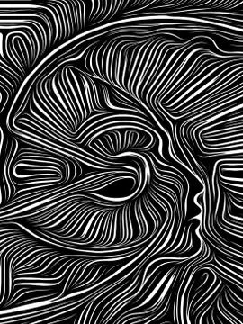Mind Vortex Woodcut Stock Illustration