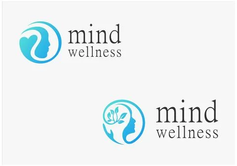 Mind wellness therapy logo template Stock Illustration