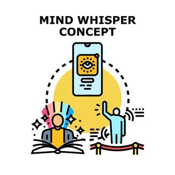 Mind whisper concept using mobile app for human interface Stock-Illustration