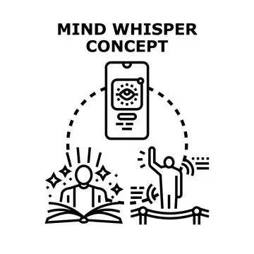 Mind whisper concept using mobile app for human interface Ilustração Stock