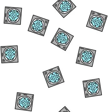 Mind x-ray vector seamless pattern 库存插图