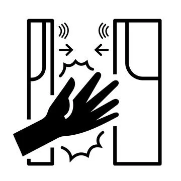 Mind your hands vector icon Stock Illustration