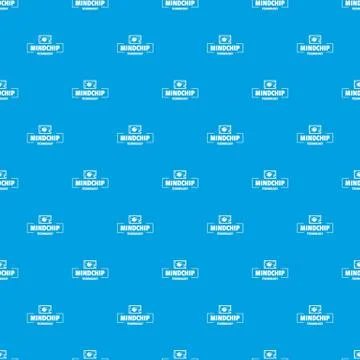 Mindchip technology pattern seamless blue Illustrazione stock