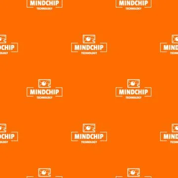 Mindchip technology pattern vector orange Stock Illustration