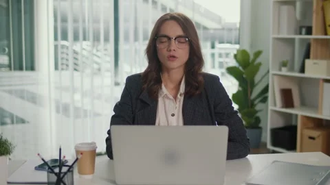 Mindful Breathing Practice at the Workplace Stock Footage 318235250