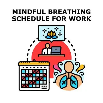 Mindful breathing schedule optimizing work productivity and relaxation イラスト素材