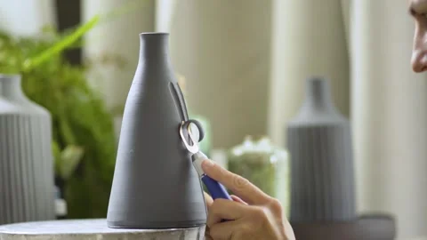 Mindful clay carving process Stock Footage 310657106