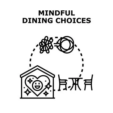 Mindful dining choices creating positive well being Stock Illustration