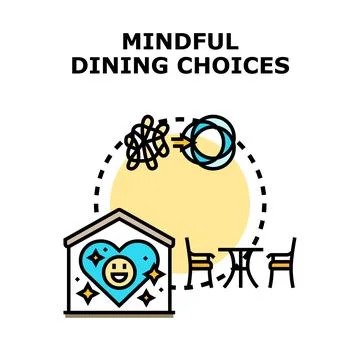 Mindful dining choices creating positive well being Stock Illustration