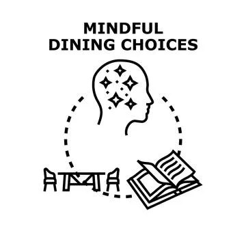 Mindful dining choices icon concept vector illustrating healthy eating Stock Illustration