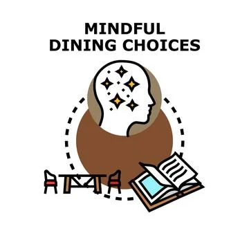 Mindful dining choices icon concept vector illustrating healthy eating イラスト素材