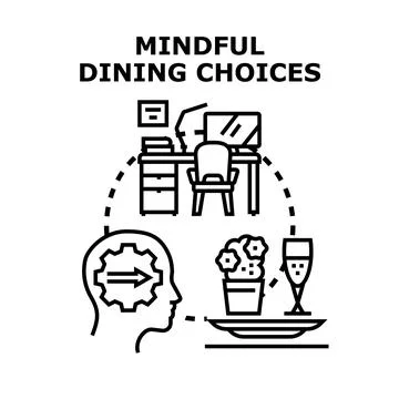 Mindful dining choices icon vector concept Stock Illustration