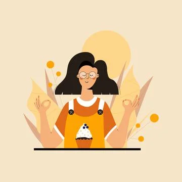 Mindful eating Illustrazione stock