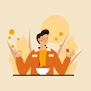 Mindful eating Stock Illustration