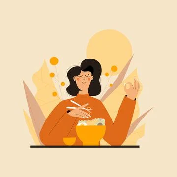 Mindful eating Stock Illustration