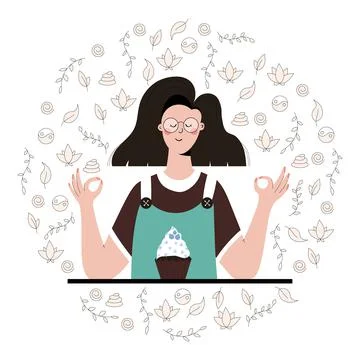 Mindful eating Stock Illustration