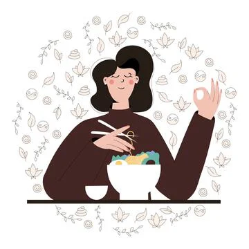 Mindful eating Stock Illustration