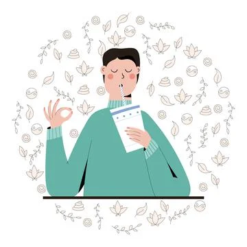 Mindful eating Stock Illustration