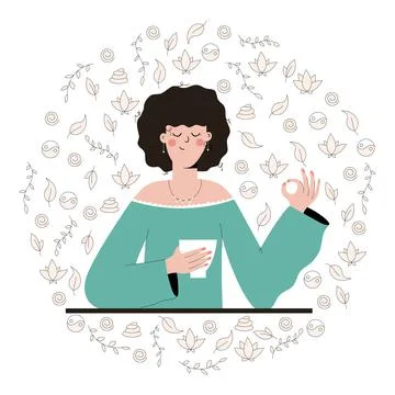 Mindful eating Stock Illustration