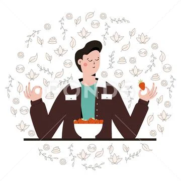 Mindful eating Stock Illustration