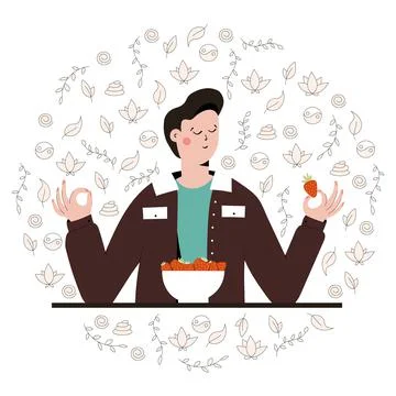 Mindful eating Stock Illustration