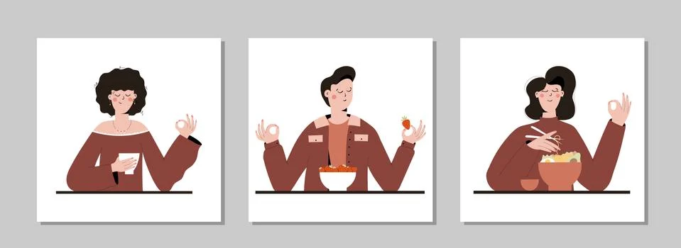Mindful eating Stock Illustration