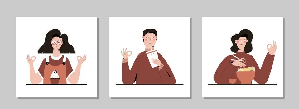 Mindful eating Stock Illustration