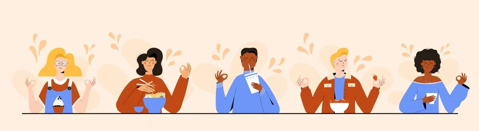 Mindful eating Stock Illustration