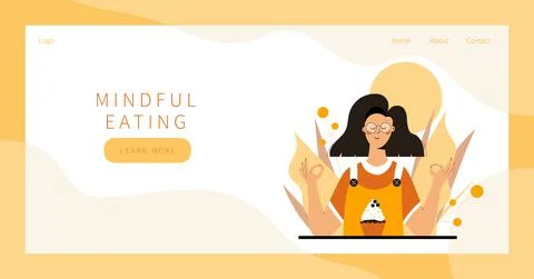 Mindful eating Stock Illustration