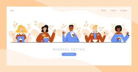 Mindful eating Stock Illustration