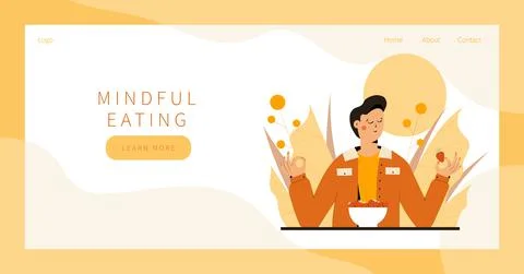 Mindful eating Stock Illustration