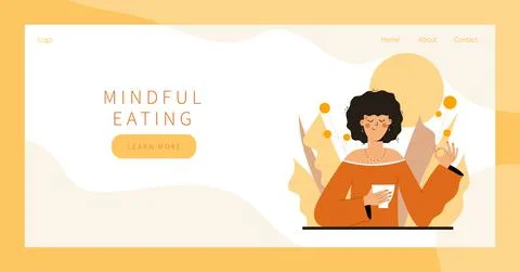 Mindful eating Stock Illustration