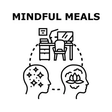 Mindful meals connection between work and mental well being イラスト素材