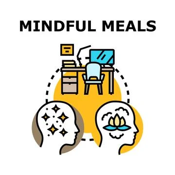 Mindful meals connection between work and mental well being イラスト素材