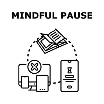Mindful pause concept avoiding digital distractions 스톡 일러스트
