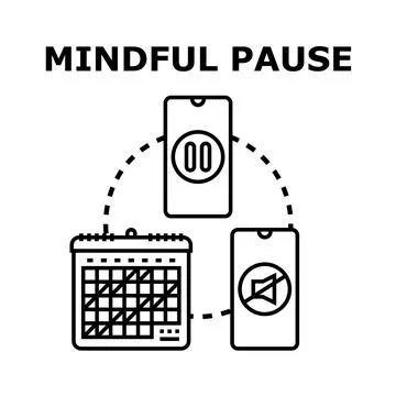Mindful pause concept managing screen time and digital detox 스톡 일러스트