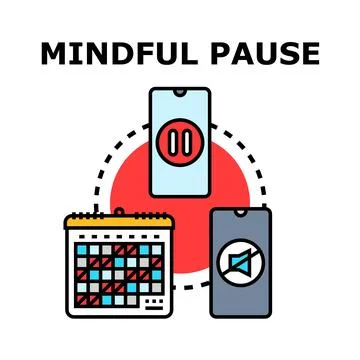 Mindful pause concept managing screen time and digital detox 스톡 일러스트