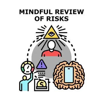 Mindful review of business risks concept illustration Stock Illustration