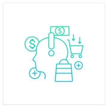 Mindful spending gradient icon Ilustración de archivo