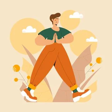 Mindful walking Illustrazione stock