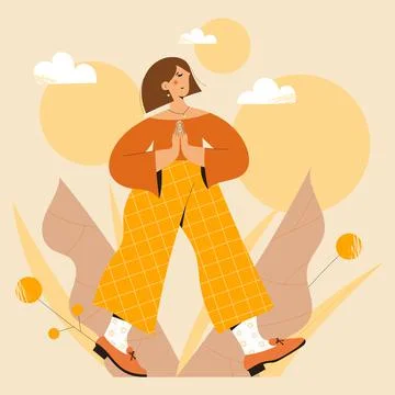 Mindful walking Stock Illustration