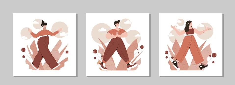 Mindful walking Illustrazione stock