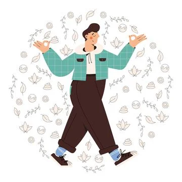 Mindful walking Stock Illustration
