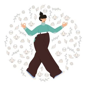 Mindful walking Stock Illustration