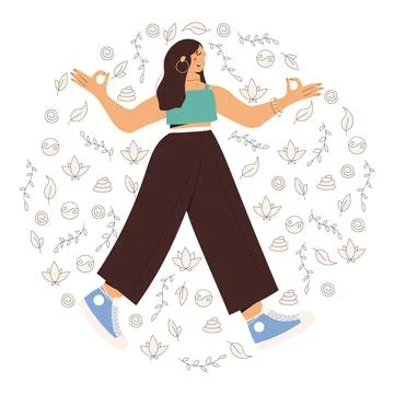 Mindful walking Stock Illustration