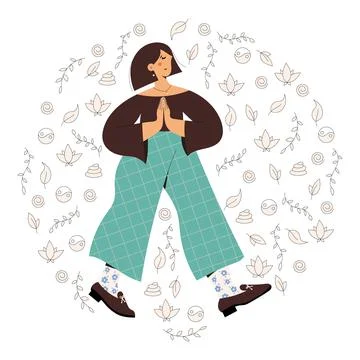 Mindful walking Stock Illustration