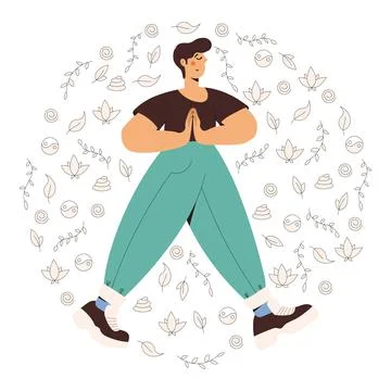 Mindful walking Stock Illustration