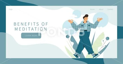Mindful walking landing page Stock Illustration